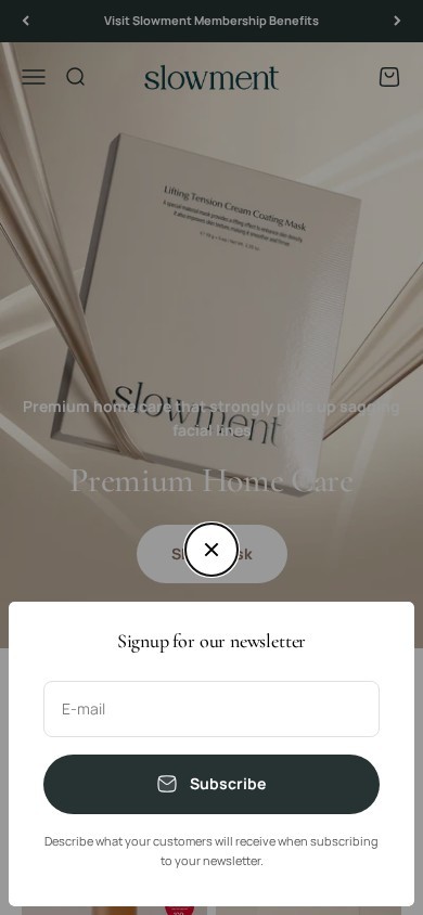 Slowment website on mobile
